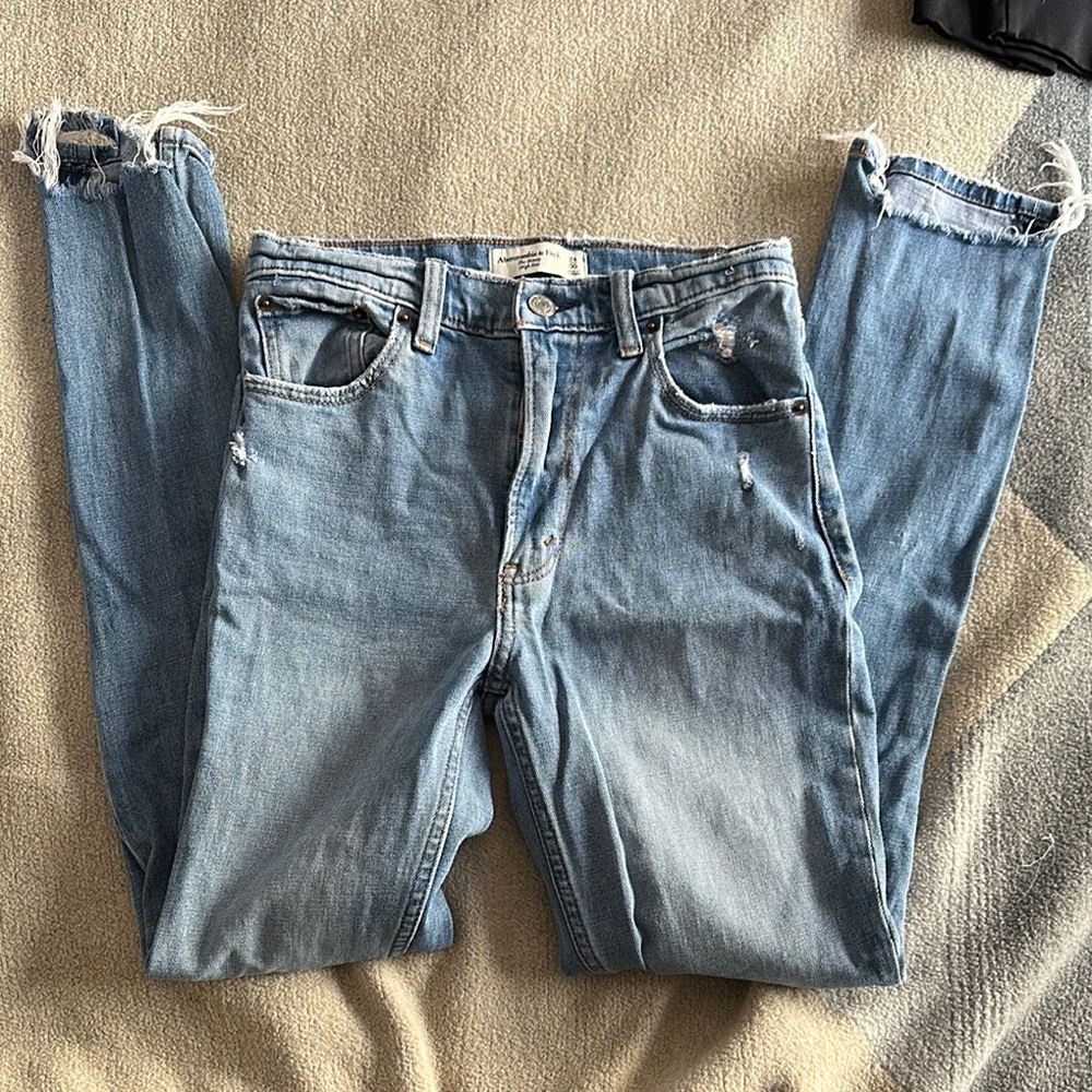 Abercrombie & Fitch Light Blue Distressed Skinny Jeans